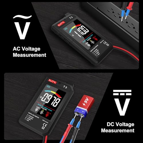 NJTY T3 Smart Digital Multimeter, Ultra-Thin Rechargeable Voltmeter with 3.2" Color LCD, Auto-Ranging 600V AC/DC Tester for Resistance NCV Live Wire Detection - Image 5