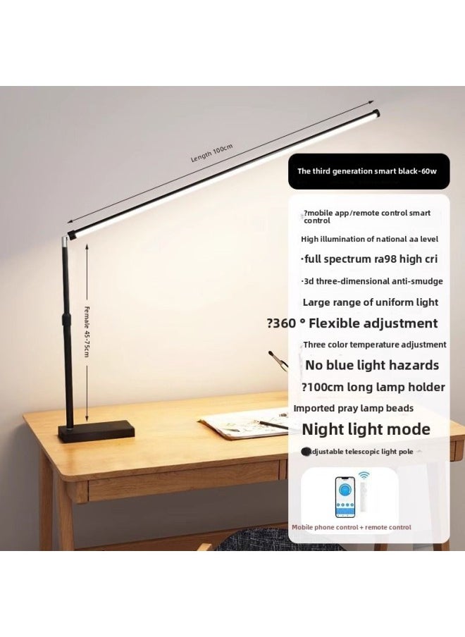 Generic - German Full Spectrum Intelligent Children's Eye Protection Desk Lamp Special For Learning Long Arm Reading Bookcase Students Write Homework-Color:Three Colors/high Color Rendering/obsidian Black-Size:Standard - Image 1