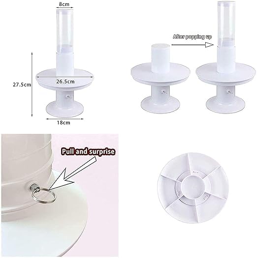 Baker's Studio TM 1 Count Multicolored Surprise Cake Stand, 10 Inch, Multi-Purpose, Special Occasions  - Image 2