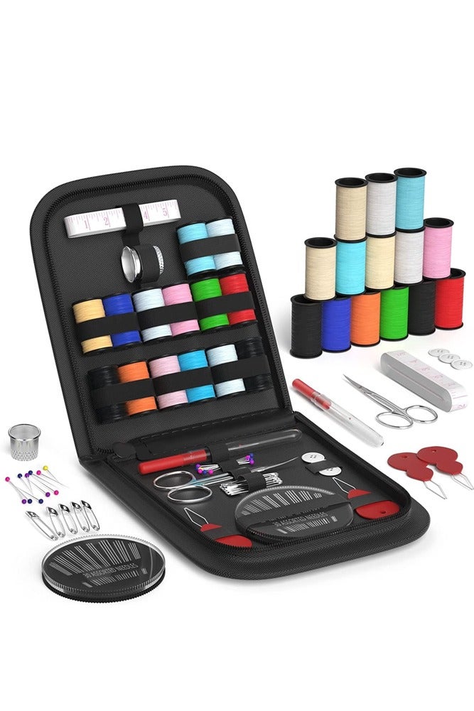 BELLSBERRY 68Pcs Compact Sewing Kit for Beginners – Mini Needle & Thread Set with Carrying Case for Travel & Emergency Repairs - Image 1