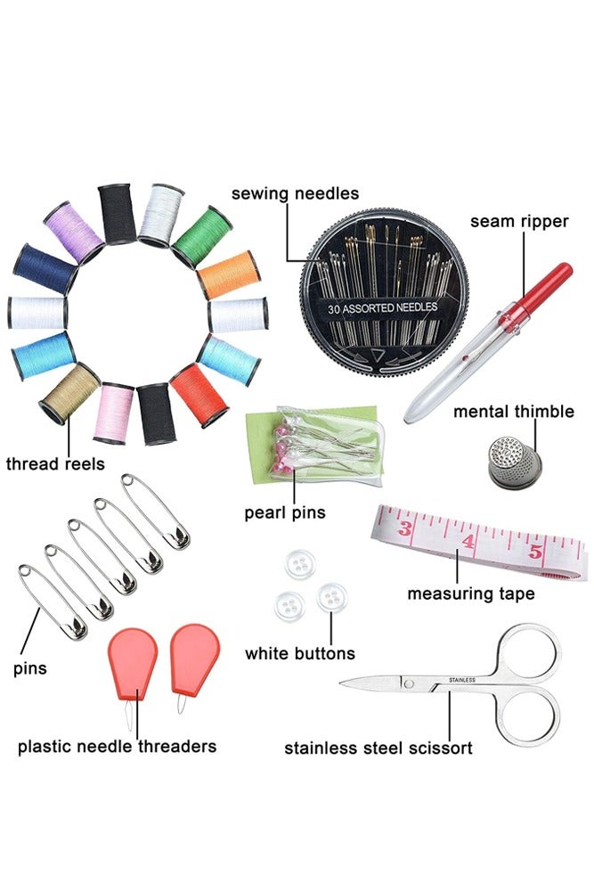 BELLSBERRY 68Pcs Compact Sewing Kit for Beginners – Mini Needle & Thread Set with Carrying Case for Travel & Emergency Repairs - Image 2