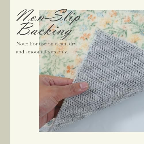 Seavish Sage Green Bathroom Rugs Non Slip Washable, 16 x 24 Inch Small Boho Floral Bathroom Rugs, Soft and Absorbent Plush Bath Mat for Sink Vanity Shower - Image 4