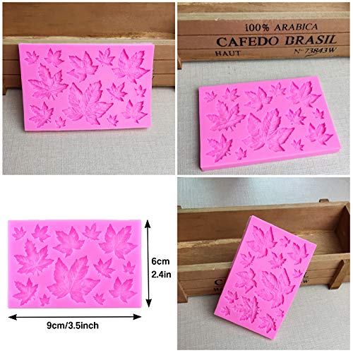 Rainmae 5Pcs Autumn 3D Pumpkin Silicone Mold, Mini Pumpkin Mold for Thankgiving Cupcake Molds, Maple Leaves Fondant Cake Decorating Chocolate Candy Clay Moulds for Fall Thanks Giving - Image 5