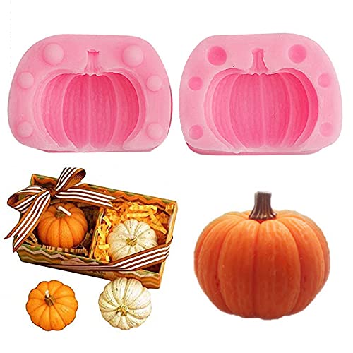 Rainmae 5Pcs Autumn 3D Pumpkin Silicone Mold, Mini Pumpkin Mold for Thankgiving Cupcake Molds, Maple Leaves Fondant Cake Decorating Chocolate Candy Clay Moulds for Fall Thanks Giving - Image 2