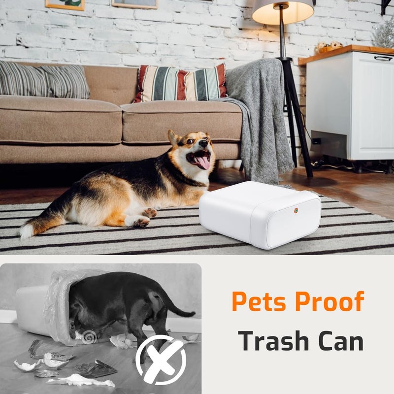 MOPALL Small Bathroom Trash Can with Lid, 2.6 Gallons / 10 L Slim Plastic Garbage Bin with Pop-Up Lid, Mini Waste Basket Can Dog Proof for Kitchen, Bedroom, Office, Laundry, Toilet, Rv, White - Image 5