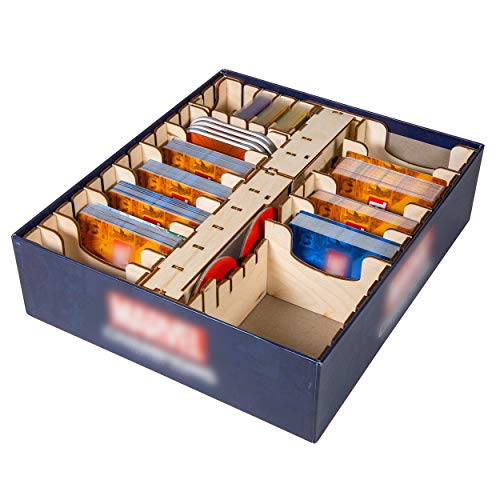 The Broken Token Marvel Champions Compatible Game Organizer - Wood Storage Box with Multiple Trays - Image 2