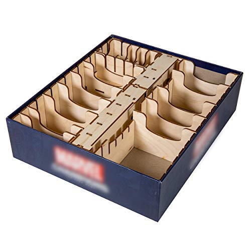 The Broken Token Marvel Champions Compatible Game Organizer - Wood Storage Box with Multiple Trays - Image 3
