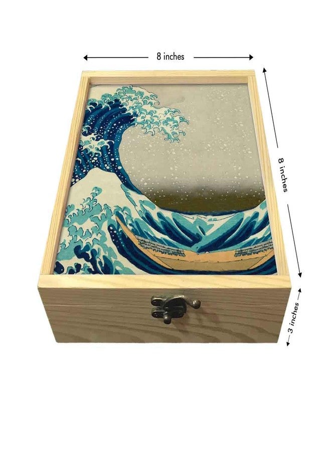 Nutcase Designer Passport Holder for Men Women Passport Cover Luggage Tag Wooden Gift Box Set - Big Wave - Image 5