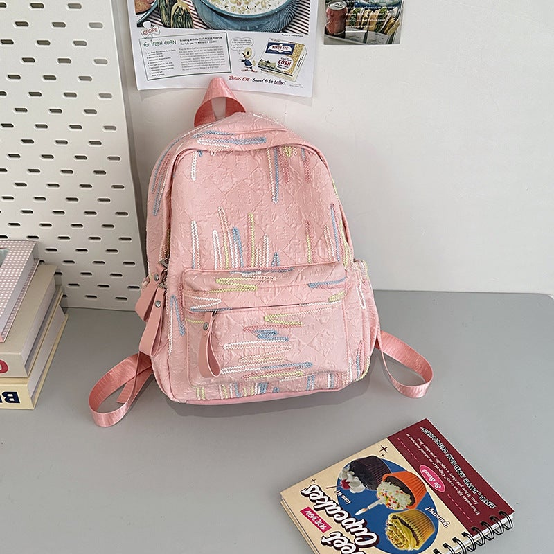 Stylish Soft Girl Backpack - Cute Ins Mini School Bag for Spring Outings - Image 1