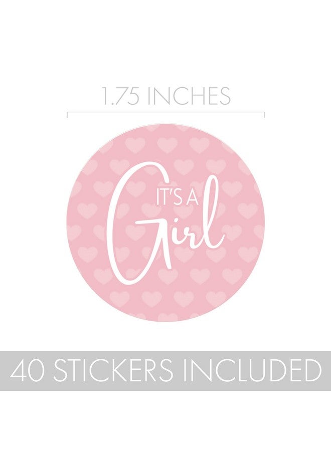 DISTINCTIVS ملصقات حفلة استقبال المولود أنثى وردية - 40 ملصق دائري بحجم 1.75 إنش - Image 4