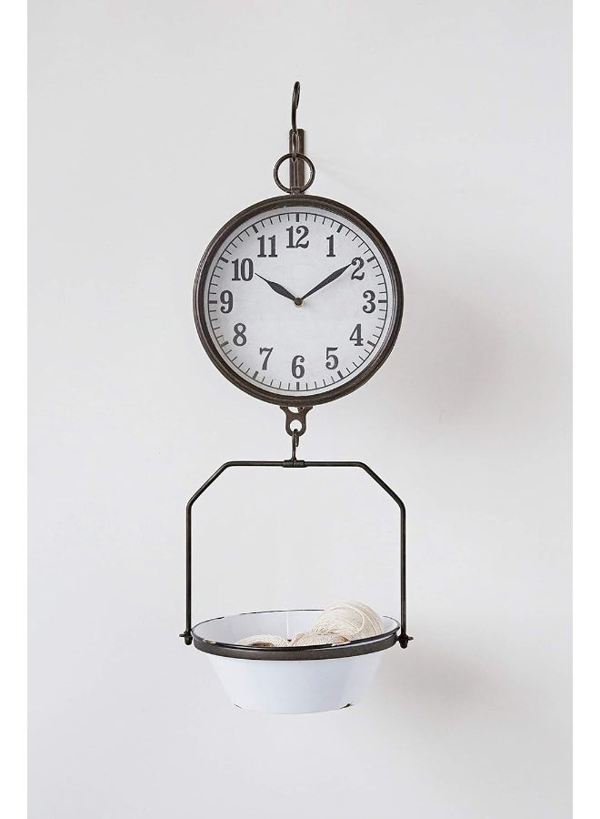 Creative Co-op White Decorative Reproduction Scale Wall Clock - Image 3