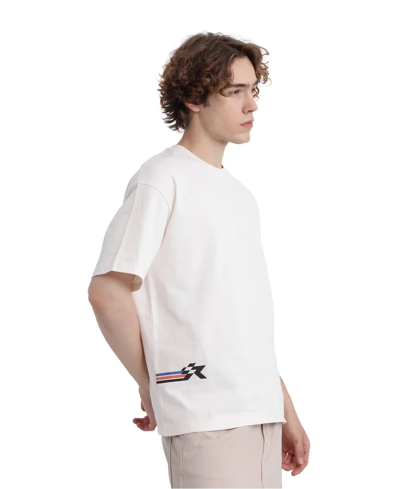 Rare Rabbit Men's Oversized Graphic And Hd Print T-Shirt