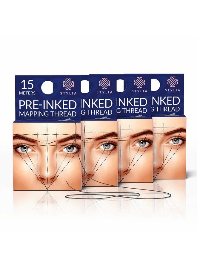 Stylia Microblading Supplies Pre-Inked Eyebrow Mapping String – 60 Meters - Ultra-Thin, Mess-Free Thread, Create a Crisp, Spot-on Brow Map Every Time – Hypoallergenic, Cosmetic Grade For Permanent Makeup - Image 1