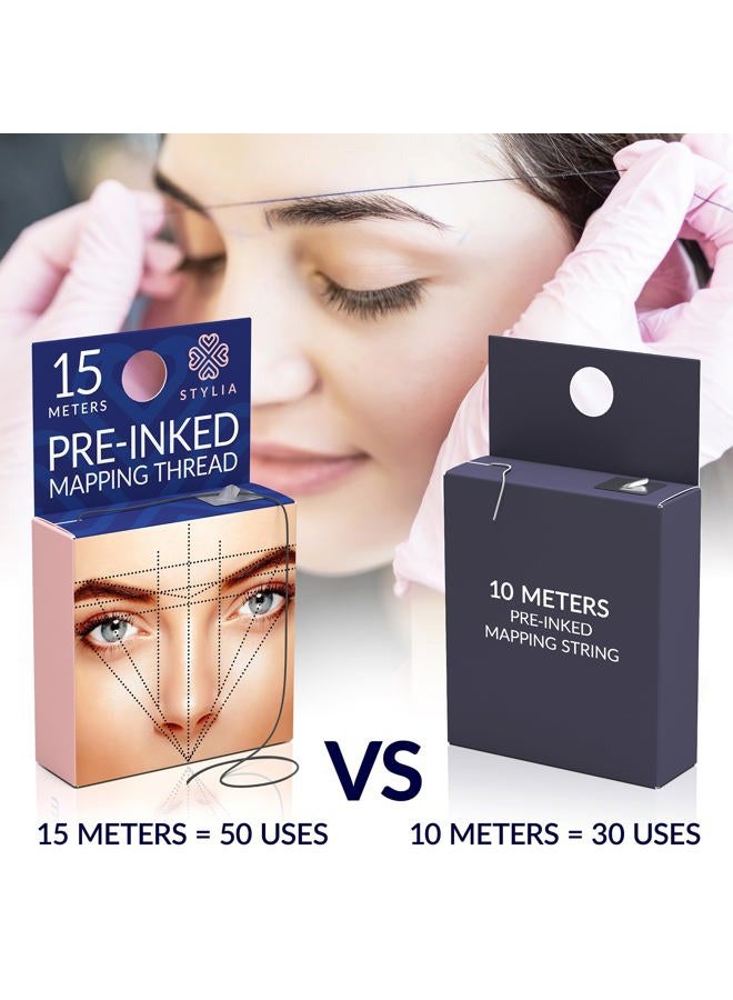 Stylia Microblading Supplies Pre-Inked Eyebrow Mapping String – 60 Meters - Ultra-Thin, Mess-Free Thread, Create a Crisp, Spot-on Brow Map Every Time – Hypoallergenic, Cosmetic Grade For Permanent Makeup - Image 4