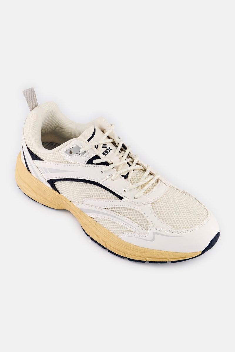 RBX Men Lace Up Running Shoes, Off White - Image 1