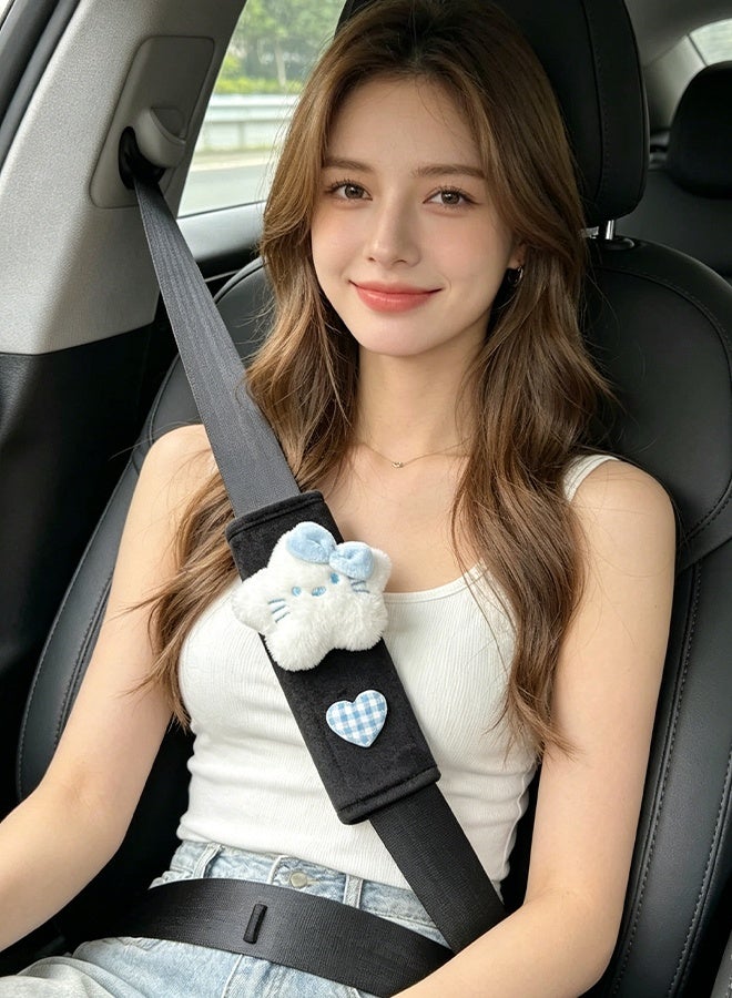 KANGLI 2 PCS Seat Belt Cover Pad, Cute Kawaii Star Seatbelt Covers for Kids, Soft Seatbelt Cushion, Car Seat Strap Pads - Image 3