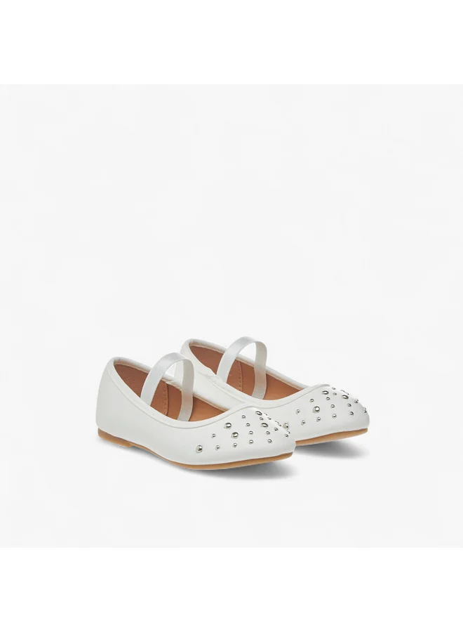 فلورا بيلا من شو إكسبرس Girls Embellished Ballerina Shoes with Elasticated Strap