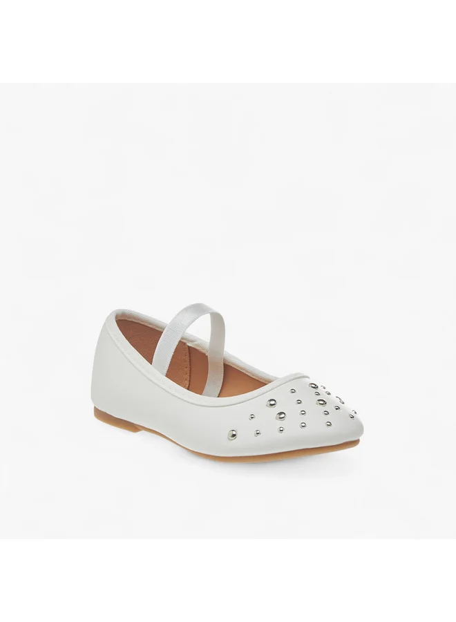 فلورا بيلا من شو إكسبرس Girls Embellished Ballerina Shoes with Elasticated Strap