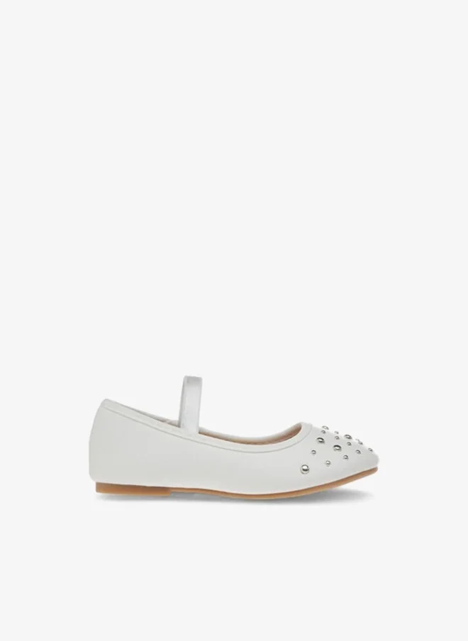 Flora Bella By Shoexpress Flora Bella Embellished Ballerina Shoes With Elasticated Strap