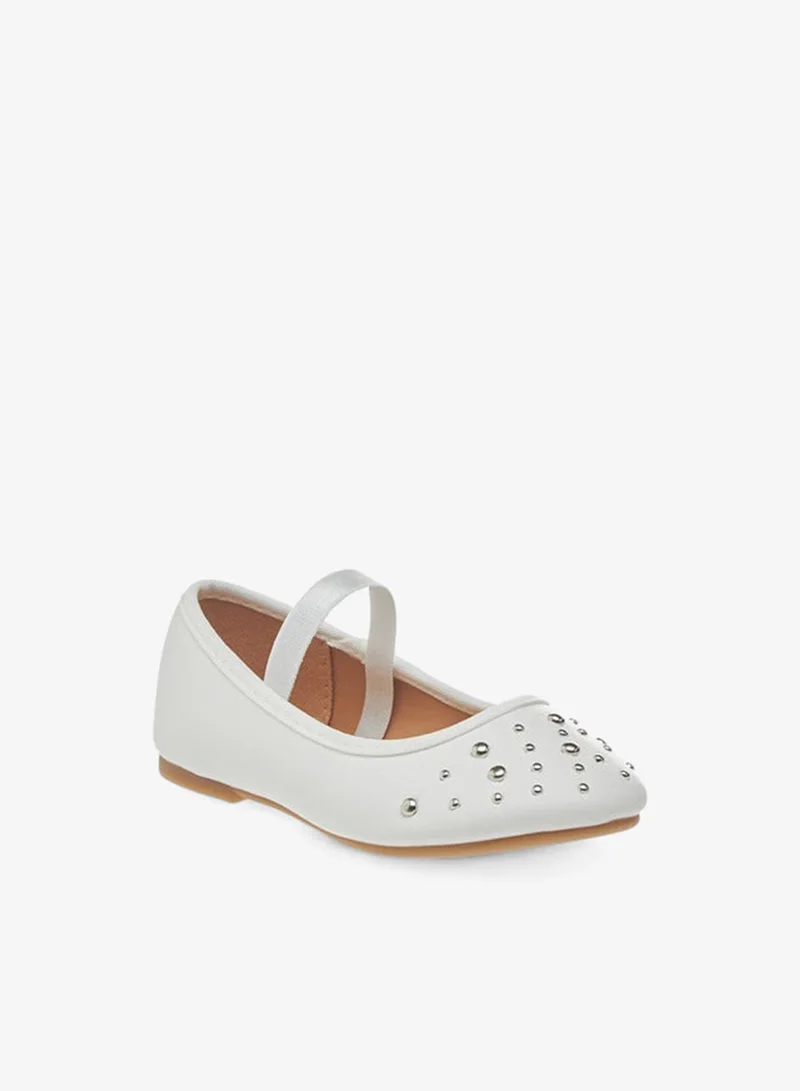 Flora Bella By Shoexpress Flora Bella Embellished Ballerina Shoes With Elasticated Strap