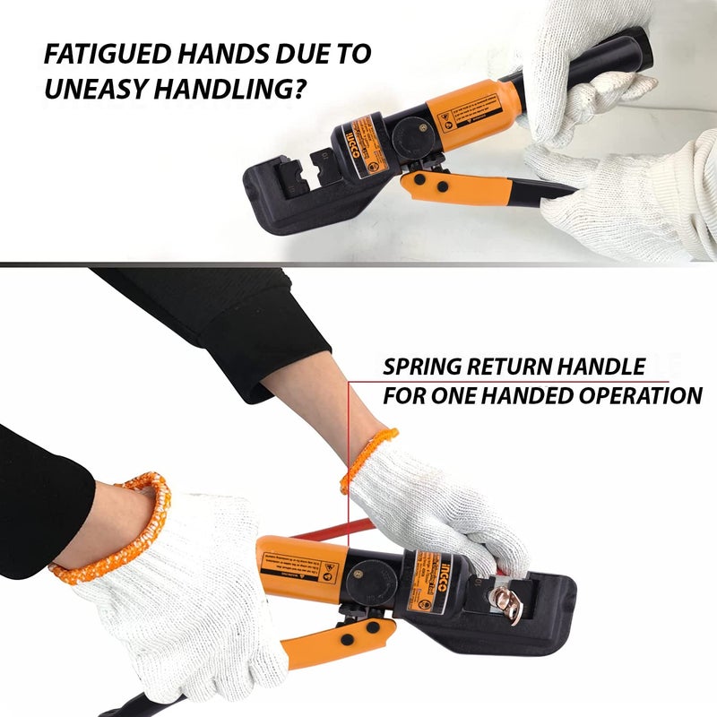 INGCO INGCO HHCT0170 Hydraulic Crimping Tool Cable Cutter Hydraulic Cable Lug Crimper Electrical Power Wires Suitable for Professional Work Tool Kit Heavy Duty Box with Die - Image 2