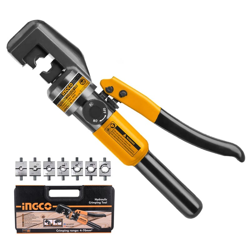 INGCO INGCO HHCT0170 Hydraulic Crimping Tool Cable Cutter Hydraulic Cable Lug Crimper Electrical Power Wires Suitable for Professional Work Tool Kit Heavy Duty Box with Die - Image 1