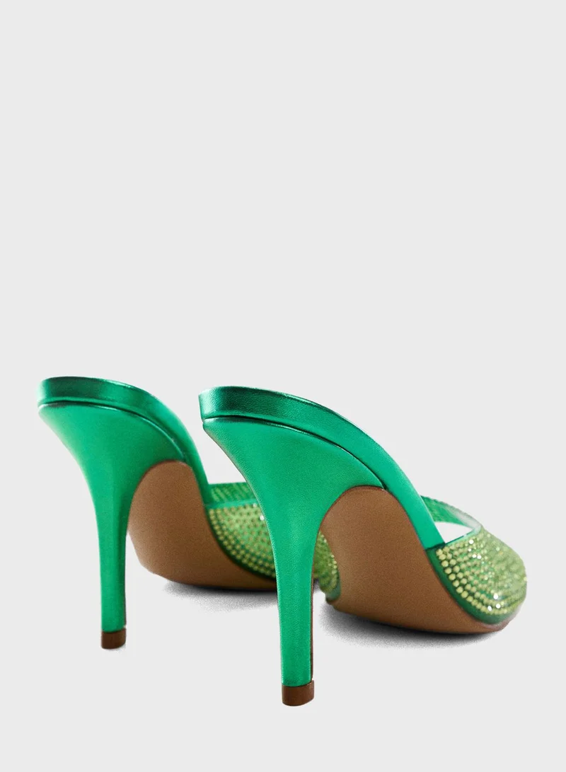 MANGO Ohio Glitter Sandals
