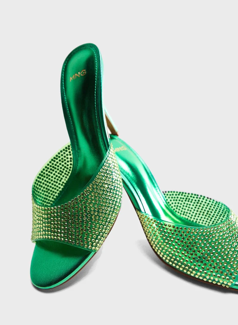 MANGO Ohio Glitter Sandals