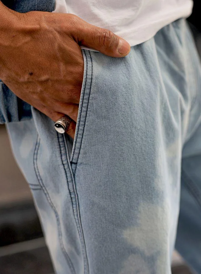 The Indian Garage Co  Men Loose Fit Solid Mid-Rise Stretchable Denim Joggers for Men | Best Price UAE