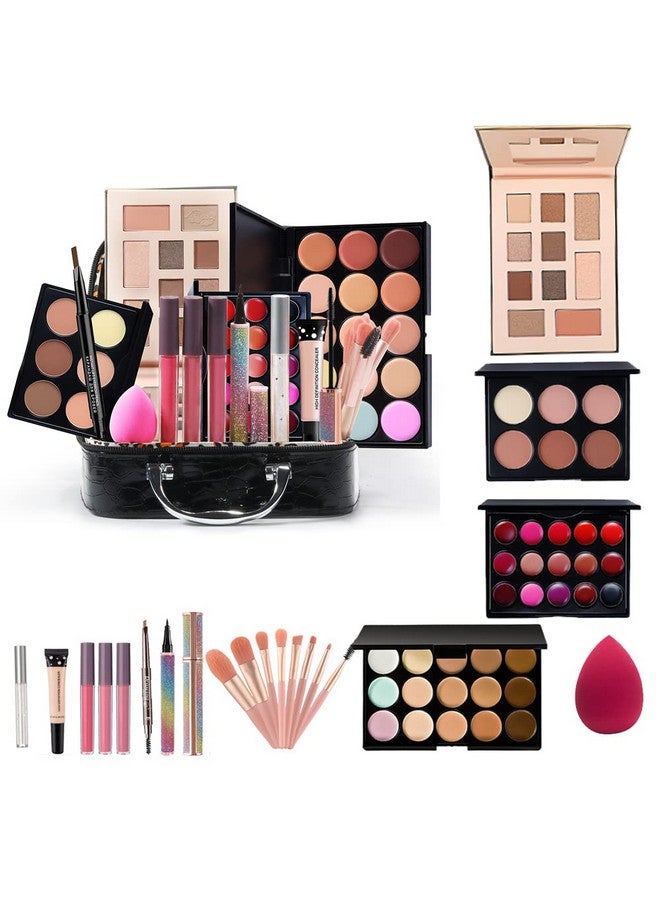 Moobirlet All In One Makeup Kit For Girls Gift Makeup Kit For Women Full Kit Includes Sponge Eyeshadow Liquid Lipstick Concealer Eyeliner Eyebrow Makeup Bag - Image 1