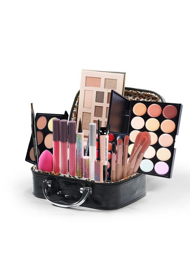 Moobirlet All In One Makeup Kit For Girls Gift Makeup Kit For Women Full Kit Includes Sponge Eyeshadow Liquid Lipstick Concealer Eyeliner Eyebrow Makeup Bag - Image 3