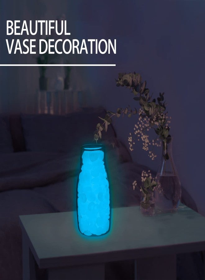 Oubest 900pcs Glow in The Dark Rocks Outdoor Decorations Stones Small Luminous Pebbles Indoor/Outdoor Decor for Garden Fish Tank Aquarium Planter Walkway - Lake Blue - Image 3