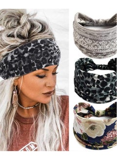 Cagora Boho Bandeau Headbands Wide Knot Hair Scarf Floral Printed Hair Band Elastic Turban Thick Head Wrap Stretch Fabric Cotton Head Bands Thick Fashion Hair Accessories for Women Pack of 3 (Simple) - pzsku/Z42A9F6008F9C6C094827Z/45/_/1708781552/b341fb10-f206-484e-8a02-2e9a1beb8278