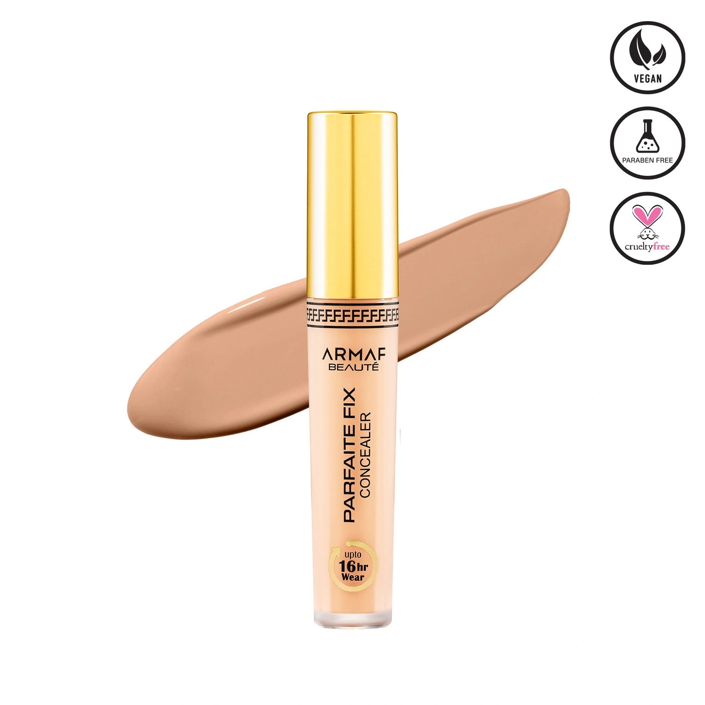 Armaf Beaute Face Make Up 16 Hours Parfaite Fix Concealer 5.8g Fair Colour, Vegan Liquid Formula, Buildable Coverage, Soft Matte Finish, Covers Blemishes & Dark Circles, For All Skin Types