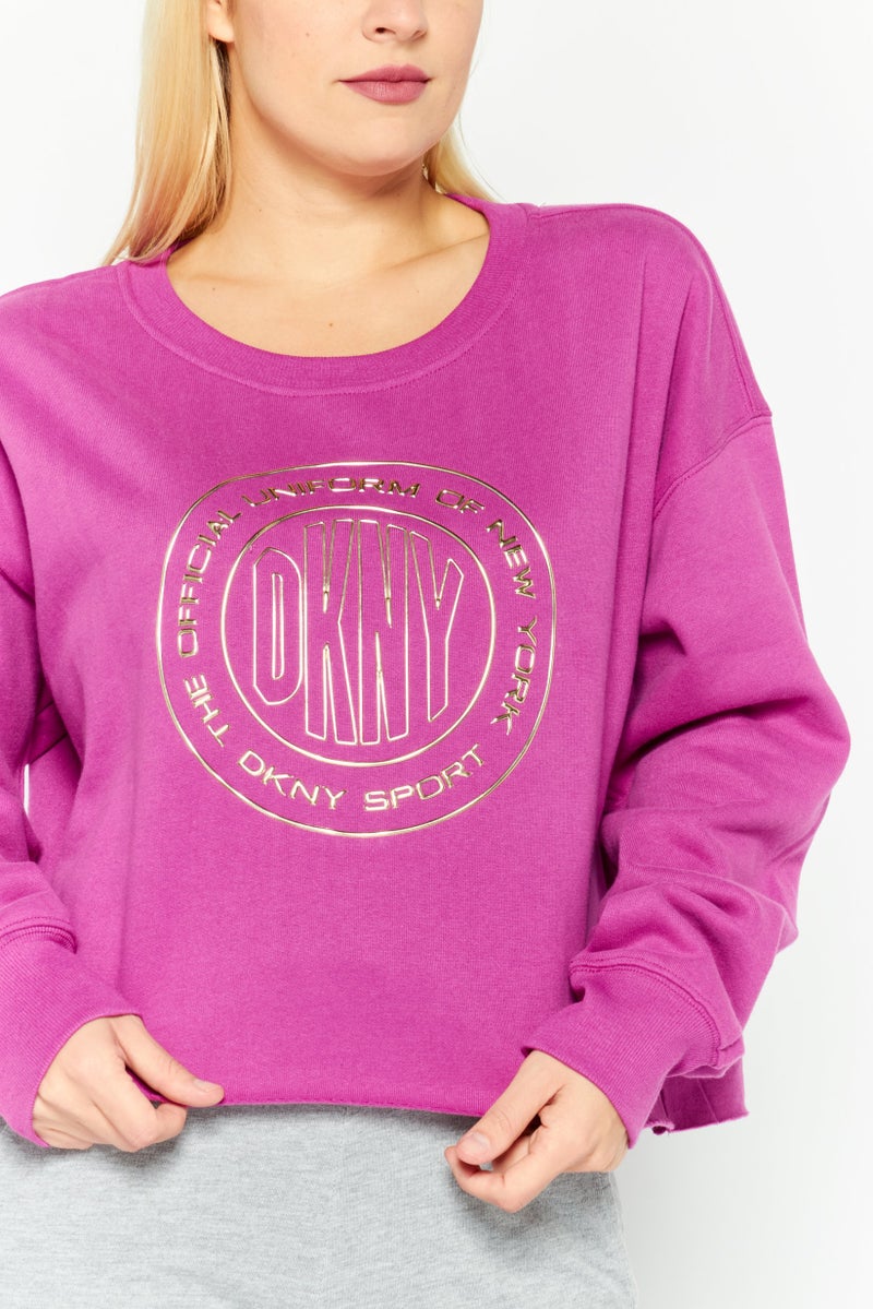 DKNY Sport Women Sportswear Fit Long Sleeves Outdoor Top, Purple - Image 3