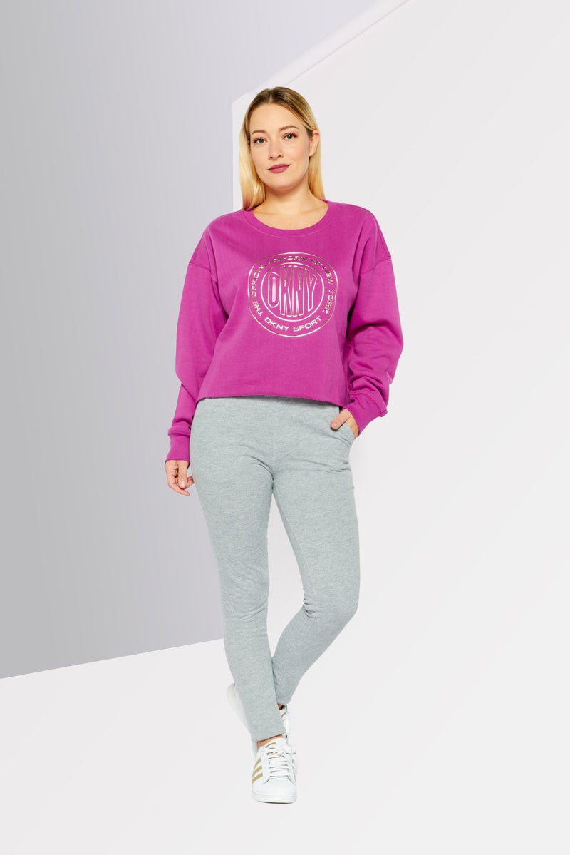 DKNY Sport Women Sportswear Fit Long Sleeves Outdoor Top, Purple - Image 2