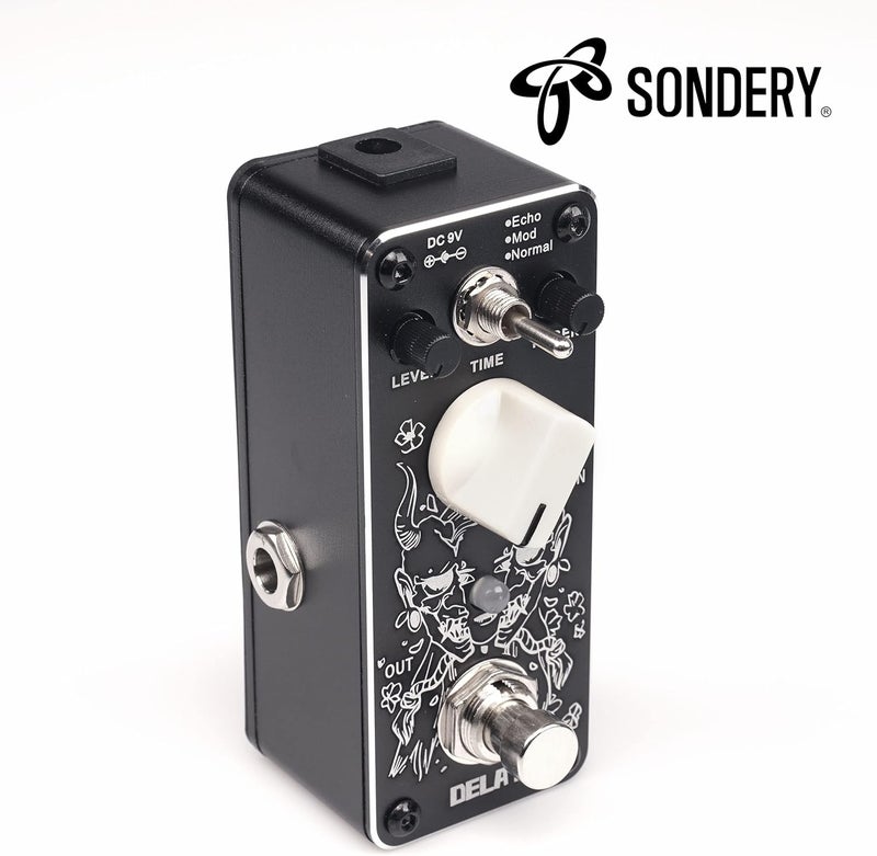 Sondery دواسة تأخير رقمية مع 3 تأثيرات - الصدى والتعديل والعادي، دواسة تأثير مصغرة للجيتارات الكهربائية مع تجاوز حقيقي، سلسلة تصميم فني - Image 2