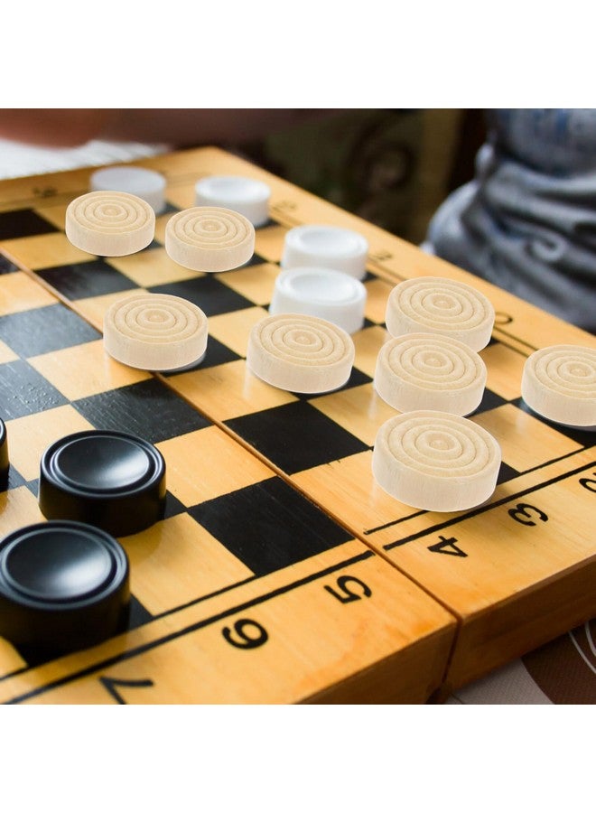 Garneck قطع الداما الخشبية من جارنيك 48 قطعة قابلة للتكديس من الخشب الطبيعي 2.4 سم قطع داما خشبية بديلة لقطع الألعاب اللوحية - Image 5