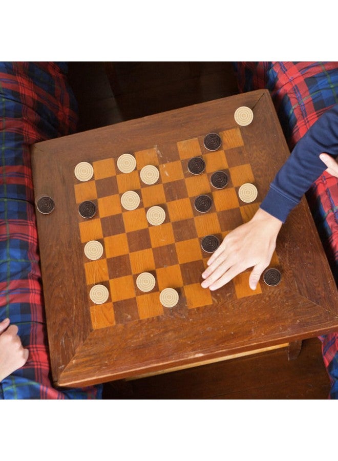 Garneck قطع الداما الخشبية من جارنيك 48 قطعة قابلة للتكديس من الخشب الطبيعي 2.4 سم قطع داما خشبية بديلة لقطع الألعاب اللوحية - Image 4