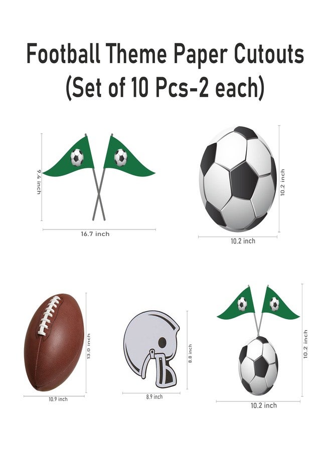 PrettyurParty Pretty Ur Party Football Theme Paper Cutouts for Birthday Parties, Party Supplies, Soccer décor, Birthday Party Decoration Cut-Outs (10 pcs) - Image 2