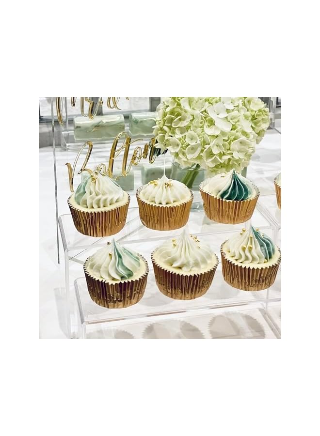 The Bros طقم من 2 حامل عرض أكريليك كبير لتنظيم وتزيين المكتب - Image 3