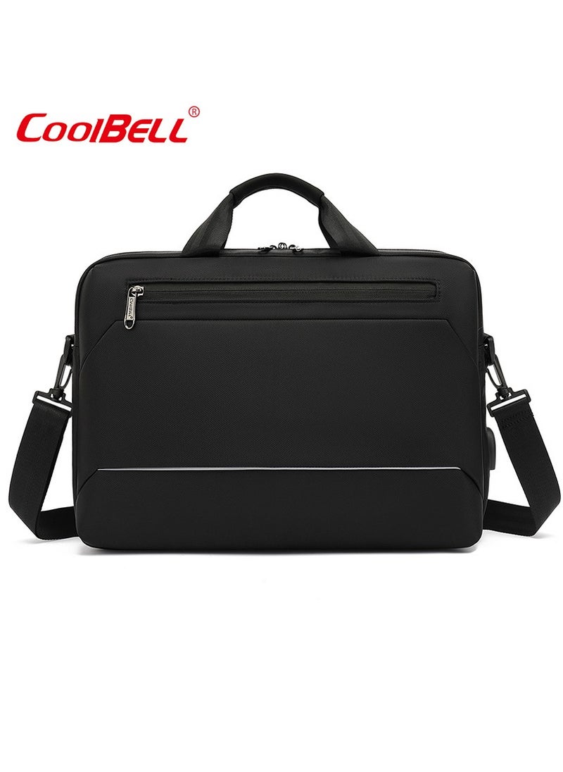 CoolBELL Large Capacity Laptop Bag Multi-Functional Briefcase Black  - Image 1