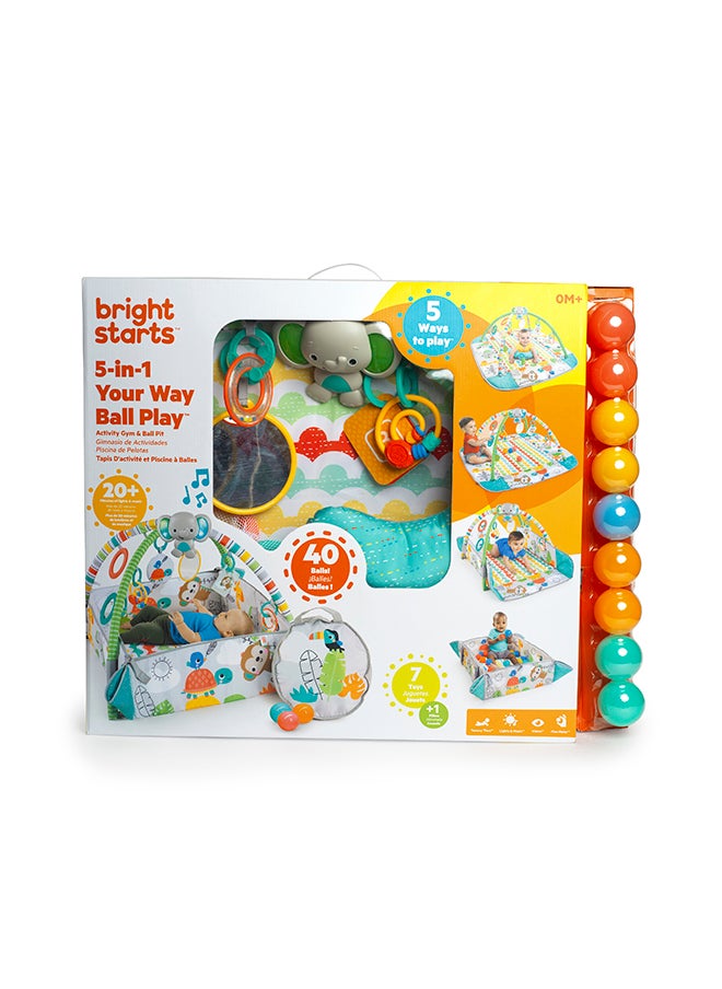 Bright Starts - حوض كرات محايد 5 في 1 لتجديد صالة الألعاب الرياضية - Image 1