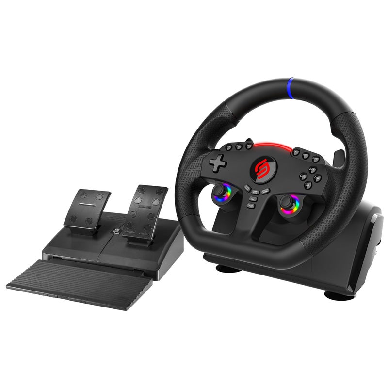 SUBSONIC Superdrive 270 GT5 Steering Wheel PS5 Racing Wheel with Dual Sticks LED Pedals and Paddle shifters 27 cm Diameter 270 Rotation For PS5 and PC Black - Image 2