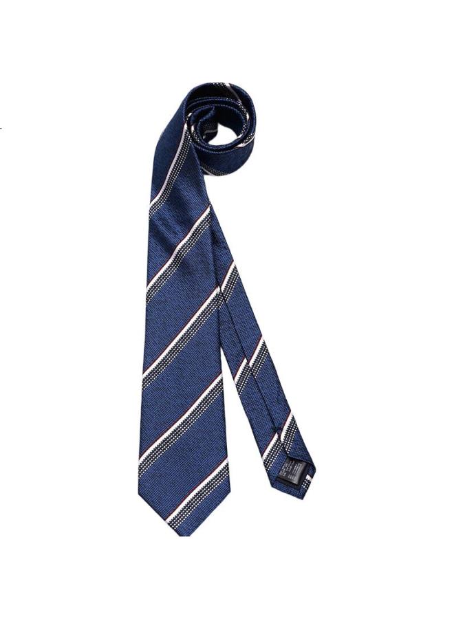 Northrop Martin Men'S Silk Tie Business Suit Blue Striped Groom Wedding Handmade College Style Fd1019 - Image 2