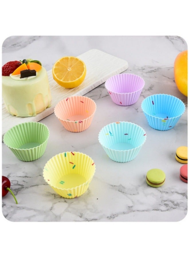 10Pcs Round Silicone Cake Mold Food Grade Baking Pastry Mold Multicolor  - Image 1