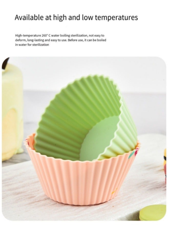 10Pcs Round Silicone Cake Mold Food Grade Baking Pastry Mold Multicolor  - Image 2