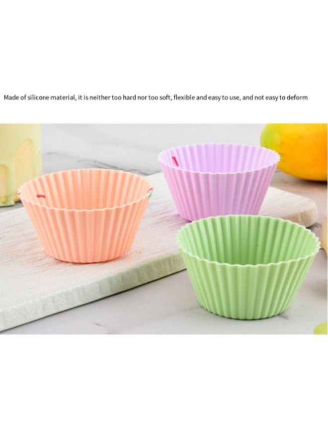 10Pcs Round Silicone Cake Mold Food Grade Baking Pastry Mold Multicolor  - Image 4