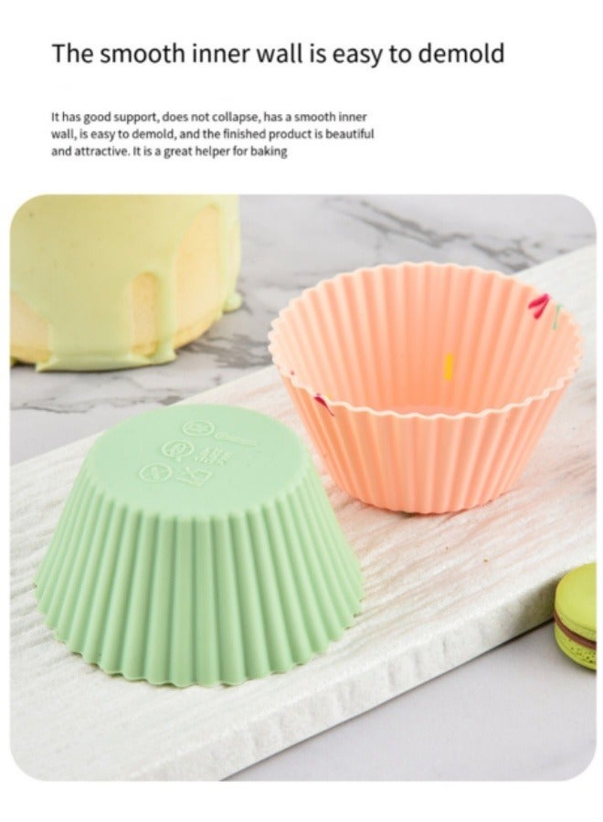 10Pcs Round Silicone Cake Mold Food Grade Baking Pastry Mold Multicolor  - Image 3