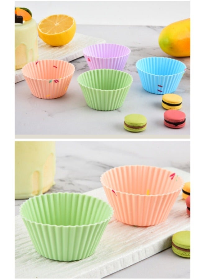 10Pcs Round Silicone Cake Mold Food Grade Baking Pastry Mold Multicolor  - Image 5